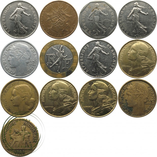 Набор монет Франции (13 монет)