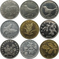 Набор монет Хорватии (9 монет)