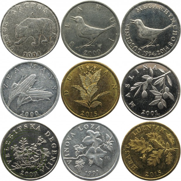 Набор монет Хорватии (9 монет)