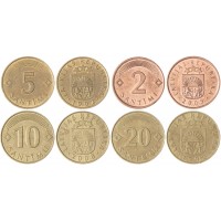 Набор монет Латвии (4 монеты)