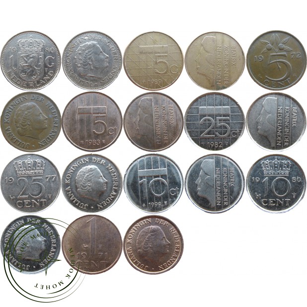 Набор монет Нидерландов (9 монет)