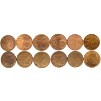 Набор монет 5 евроцентов (12 монет)