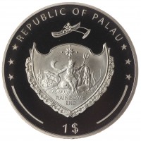 Монета Палау 1 доллар 2009 Геккон Токай