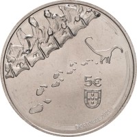 Монета Португалия 5 евро 2021 Динхейрозавр