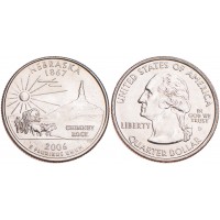 Монета США 25 центов 2006 Небраска