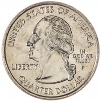 Монета США 25 центов 2006 Небраска