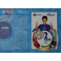 Монета Сан-Марино 2 евро 2012 10 лет наличному обращению евро (буклет)