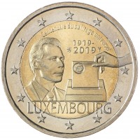 Монета Люксембург 2 евро 2019 100-летие всеобщего избирательного права в Люксембурге