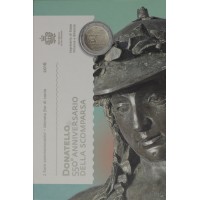 Монета Сан-Марино 2 евро 2016 550 лет со дня смерти скульптора Донателло (в буклете)