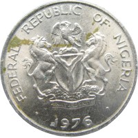 Монета Нигерия 10 кобо 1976