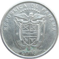 Монета Панама 1/4 бальбоа 2008