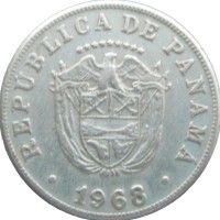 Монета Панама 5 сентесимо 1968