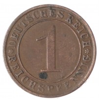 Монета Германия 1 рейхспфенниг 1925