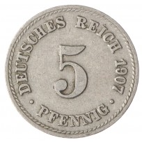Монета Германия 5 пфеннигов 1907
