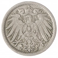Монета Германия 5 пфеннигов 1907
