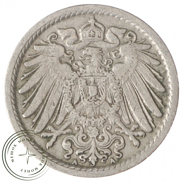 Германия 5 пфеннигов 1907