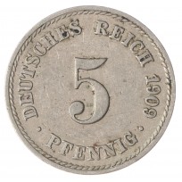 Монета Германия 5 рейхспфеннигов 1909