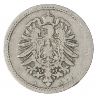 Монета Германия 5 рейхспфеннигов 1875