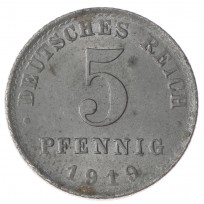 Монета Германия 5 рейхспфеннигов 1919