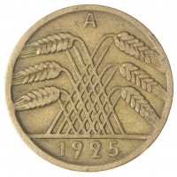 Монета Германия 10 рейхспфеннигов 1925