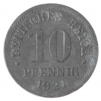 Монета Германия 10 рейхспфеннигов 1921