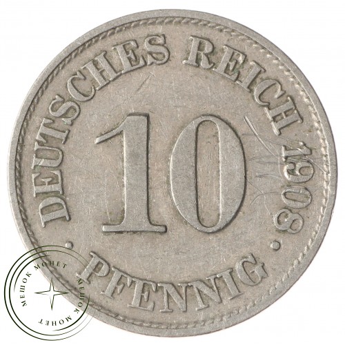 Германия 10 рейхспфеннигов 1908 — 937031192