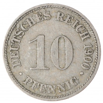 Монета Германия 10 рейхспфеннигов 1900