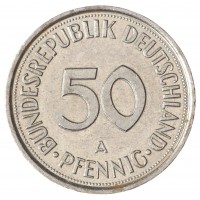 Монета Германия 50 пфеннигов 1993