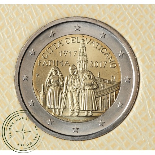 Ватикан 2 евро 2017 100-летие явления Девы Марии в Фатиме — 93700972