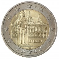 Монета Германия 2 евро 2010 Бремен (Городская ратуша)