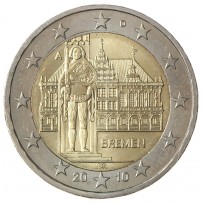 Монета Германия 2 евро 2010 Бремен (Городская ратуша)