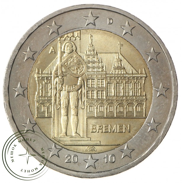 Германия 2 евро 2010 Бремен (Городская ратуша)