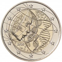 Монета Франция 2 евро 2020 Медицинские исследования (буклет)