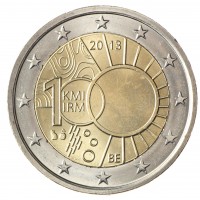 Монета Бельгия 2 евро 2013 100 лет Королевскому метеорологическому институту