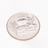 Монета США 25 центов 2003 Арканзас