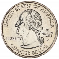 Монета США 25 центов 2003 Арканзас