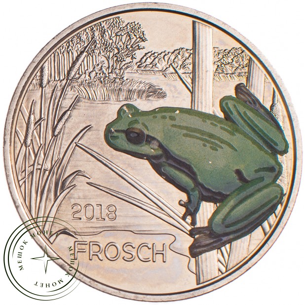 Австрия 3 евро 2018 Лягушка