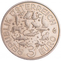 Монета Австрия 3 евро 2018 Лягушка