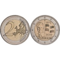 Монета Люксембург 2 евро 2022  50 лет флагу Люксембурга