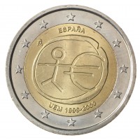 Монета Испания 2 евро 2009 10 лет экономическому и валютному союзу