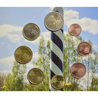 Эстония набор разменных монет 2022 100 лет Пограничной службе