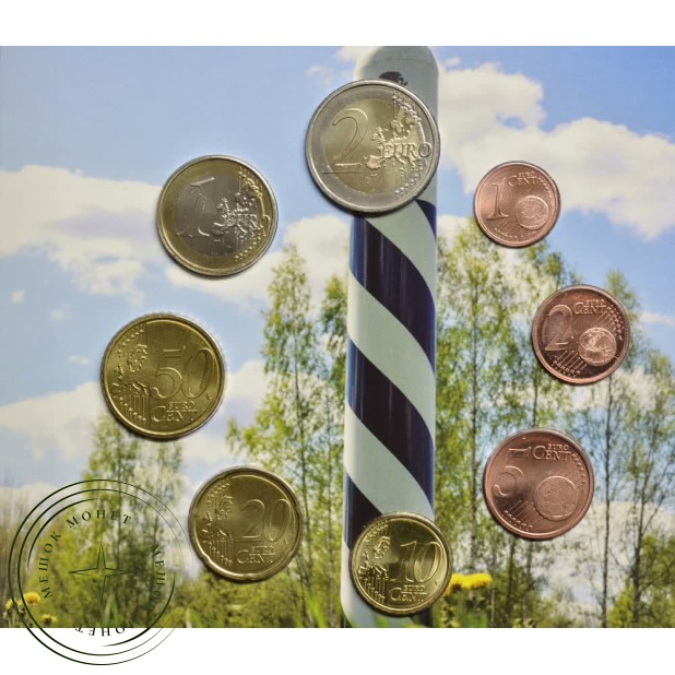 Эстония набор разменных монет 2022 100 лет Пограничной службе