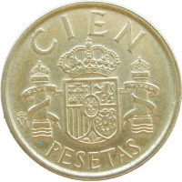 Монета Испания 100 песет 1988