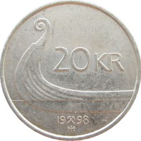 Монета Норвегия 20 крон 1998