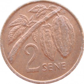 Монета Самоа 2 сене 1974