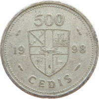 Монета Гана 500 седи 1998