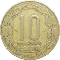 Монета Центральная Африка 10 франков 1977