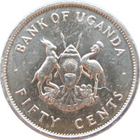 Монета Уганда 50 центов 1976
