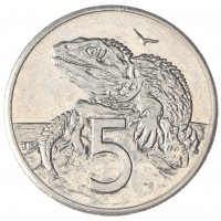 Новая Зеландия 5 центов 1987