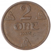 Монета Норвегия 2 эре 1947